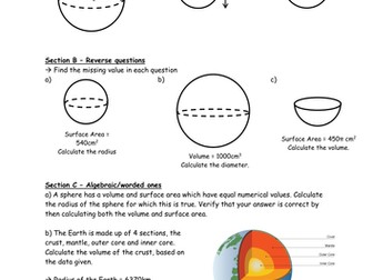 Volume and Surface Area of a Sphere