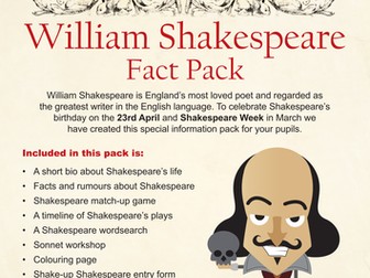 William Shakespeare Fact Pack for Key Stage 2