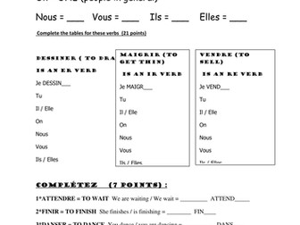 REGULAR VERBS present tense