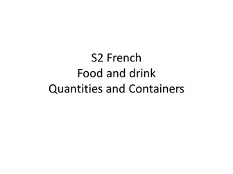 Food and drink shopping - quantities & containers