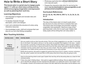 Story Writing Lesson Plan, Planning Sheet for KS2