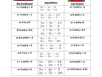 Tick or Trash simultaneous equations