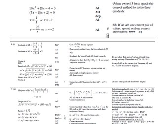 C1/C2 Circles Test. With Mark Scheme