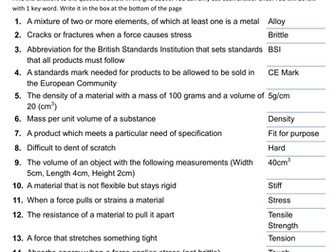 Additional Applied  - Material Science Key Words