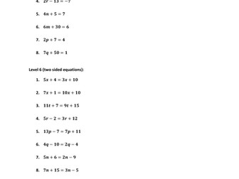 Level 5-6 Solving Equations
