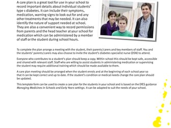 Type 1 Diabetes Care Plan Template