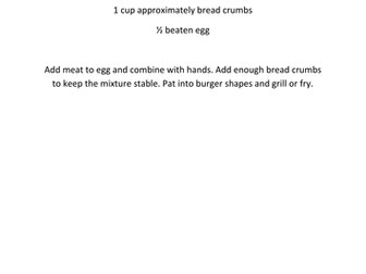 Burger recipe