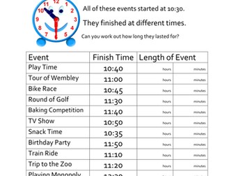 How Long Does It Last?  Year 4 Time Problems