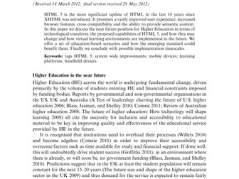 A profile of the future: what could HTML 5 do?