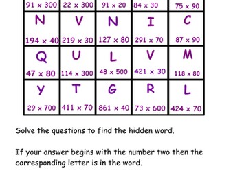 Multiples of 10 100 etc