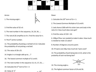 KS3 Revision Crossnumber