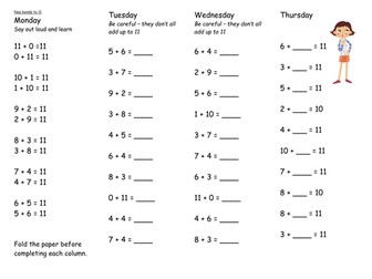 Number bonds 11-20