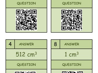 Volume of Cubes/Cuboids QR Code Treasure Hunt