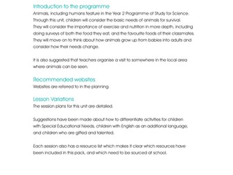 Year 2 Science - Animals, including humans