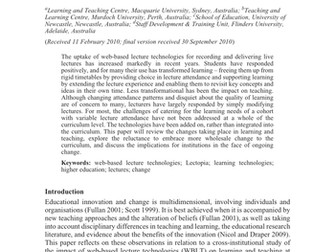 Web-based lecture technologies and learning