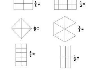 Shading Equivalent Fractions - Half