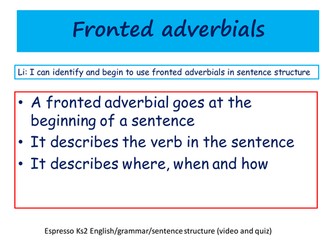 Fronted adverbials