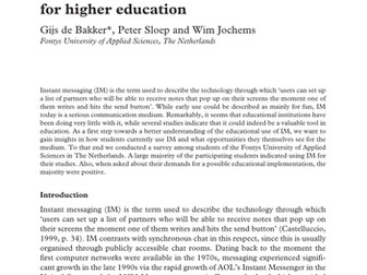 Students and instant messaging: a survey