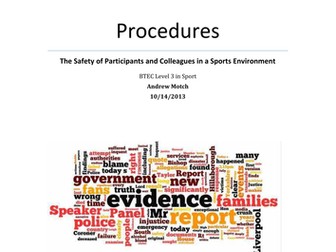 BTEC Level 3 Sport - Assessing Risk in Sport