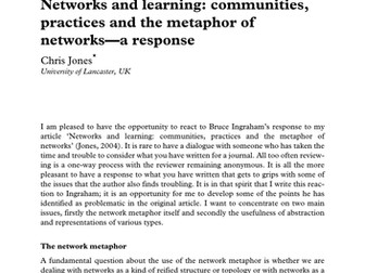 Networks and learning: communities, practices 2
