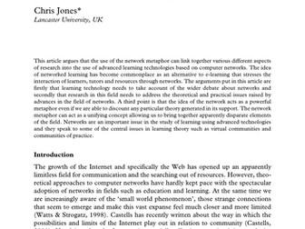 Networks and learning: communities, practices 3