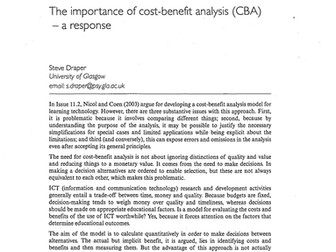 The importance of cost-benefit analysis (CBA)