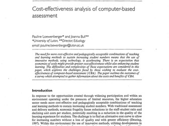 Cost-effectiveness analysis of computer assessment