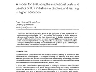 A model for evaluating the costs & benefits of ICT