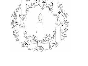 Advent Wreath Colouring Sheet Five Candles