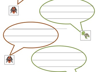 Speech bubbles Anansi and Turtle