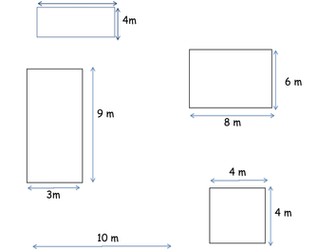 Area worksheets - rectangles and composite shape