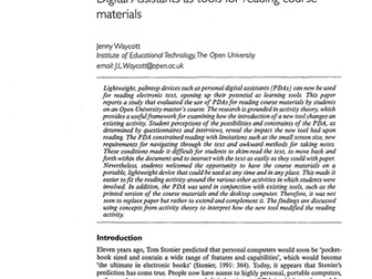 Reading with new tools: an evaluation