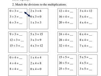 Relating division to multiplication