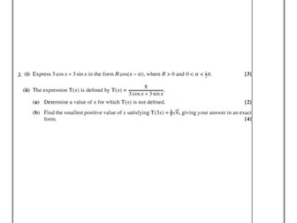 C3 Trig tests and mark schemes