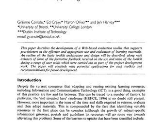 A toolkit for supporting evaluation