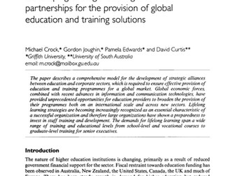 Developing strategic learning alliances