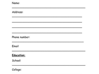 Job application form