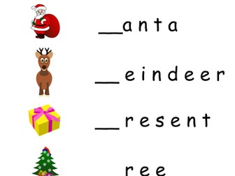 Christmas Phonics - initial sound recognition