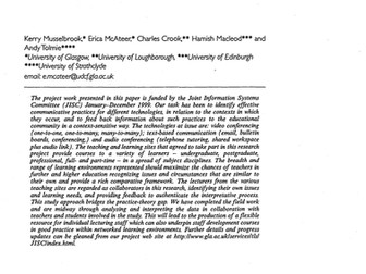 Learning networks and communication skills