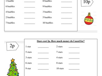 Christmas Multiplication Challenge KS1 or KS2