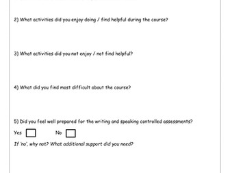 Student Voice - Questionnaire