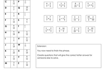 Multiply and Divide Fractions Code Breaker
