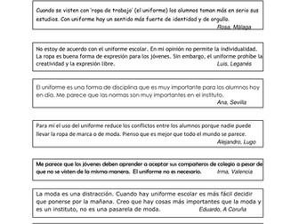 Uniform Vocab - For & Against