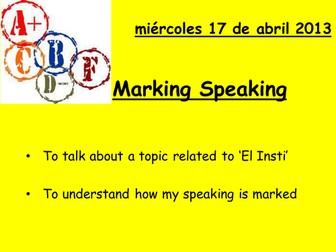 Peer-assessment - School Speaking