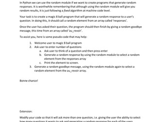 Python 3 - using the Random module