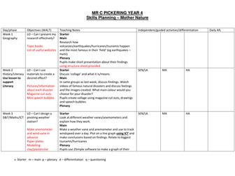 Natural Disasters Topic Plan for Year 4