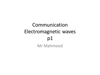 Communication - Waves