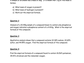 Lesson plan - Empirical Formulae