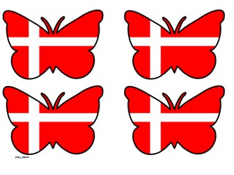 Butterfly Themed Denmark Flag