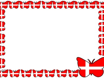 Denmark Flag Themed Lined paper and Pageborders